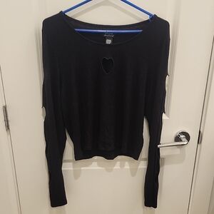 Hot Topic Sweet Society Heart Cutout Long Sleeve Black Top Nightlife Club Bar